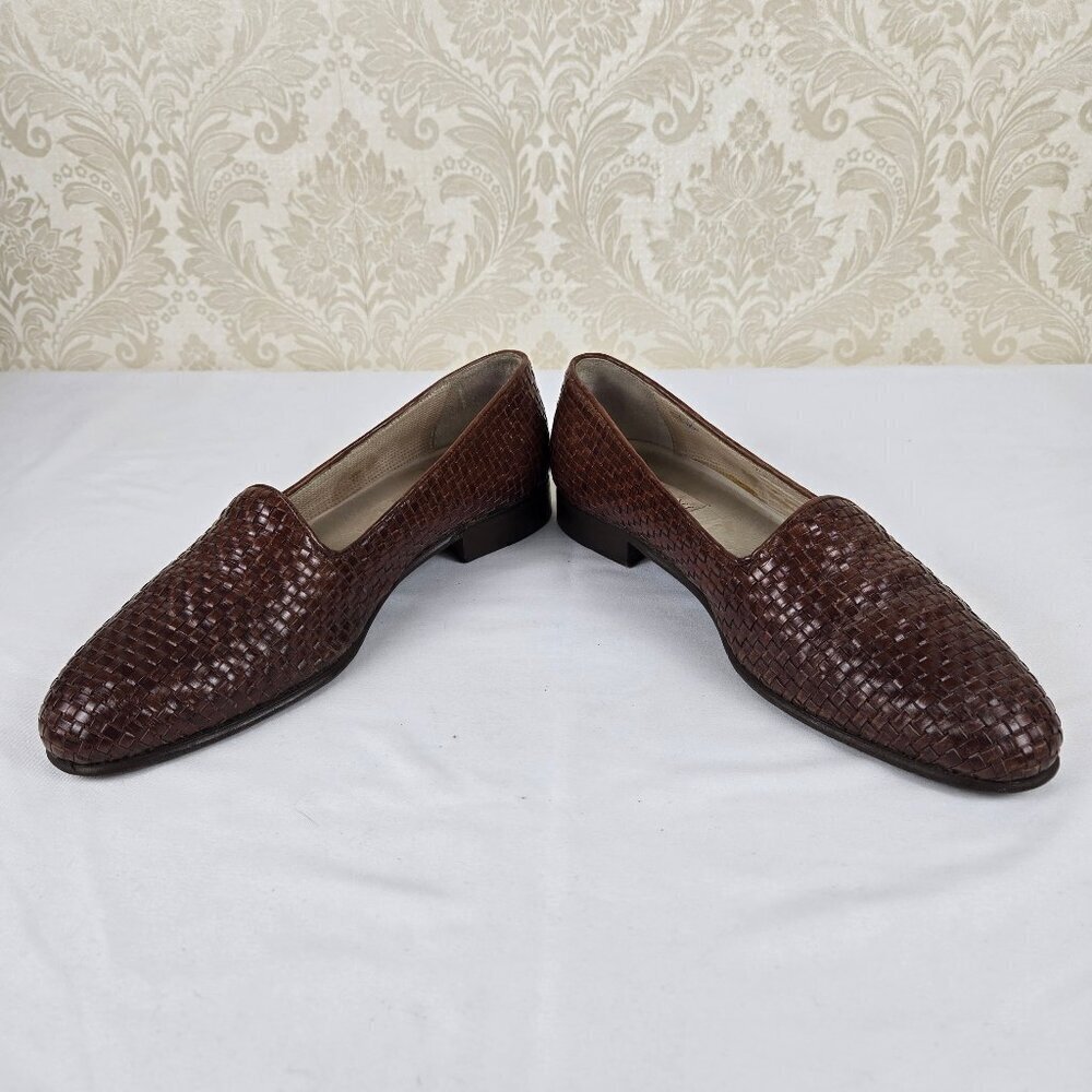 Alfani US Women's Size 10 Brown Basketweave Loafer Almond Shaped Toe Slip On - Picture 8 of 13